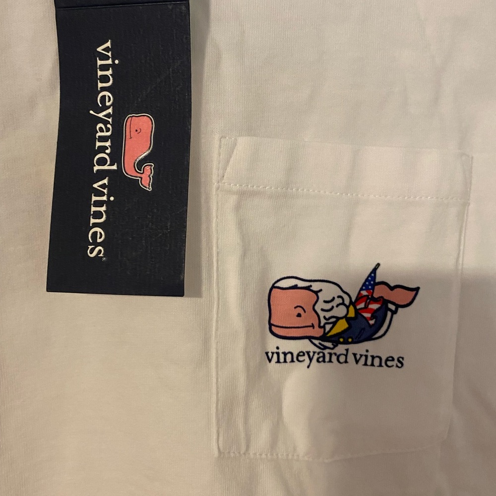 NWT White Oversized Vineyard Vines Forth Of July T-Shirt